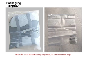 Frosted frosted zipper bag packaging showing the safety warning and size L label