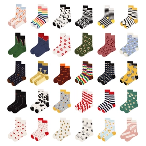 Cotton Blend Mid Calf Socks Breathable Novelty Colorful Pattern Casual Streetwear Skateboarding For Men Women