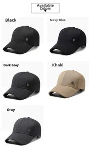 Detailed collage of classic baseball caps showing five colors and metal shield badge