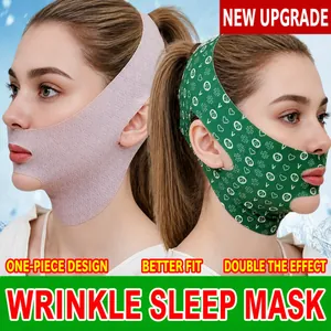 Elastic V-line lifting mask for face contouring and wrinkle repair shown on models