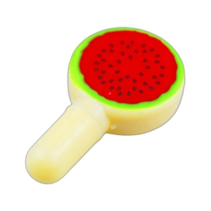 Creative watermelon-shaped lollipop toy pen in bright red and green plastic finish