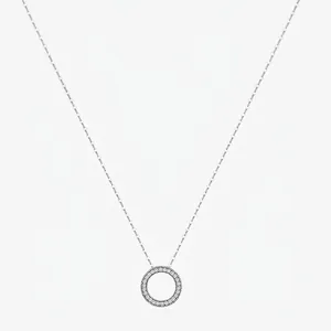Collier Pendentif En Argent Sterling 925 Rond Pavé Zircon Pour Femmes Double Face Gravé Life Fantastic Cœur Creux