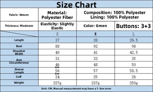 Detailed size chart for women's cropped lace-up top and slimming skirt set in green