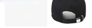 Detail of black baseball cap with adjustable silver metal buckle on the back