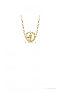 Detailed view of a 9mm gold-plated 925 silver pendant featuring a central moissanite stone