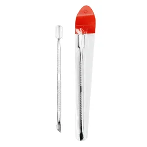 Stainless Steel Cuticle Pusher Double Ended Nail Cleaner Dead Skin Remover Manicure Pedicure Tool With Non Slip Handle