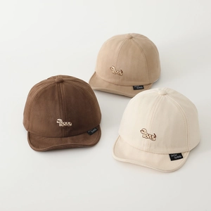 Cartoon puppy baby baseball caps with soft brim in brown, khaki, and cream colors
