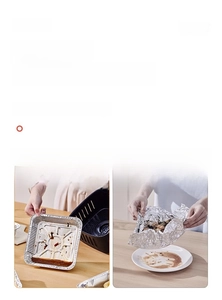Leak-proof square aluminum foil tray for air fryer showing superior pot protection