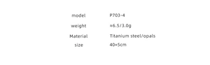 Detailed size and material chart for vintage titanium steel opal pendant necklace
