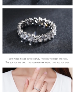 Detailed view of luxury S925 sterling silver ring with micro-pave crystals for women