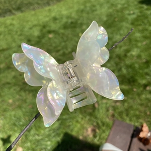 Butterfly Hair Claw Clip Acetate Double Layer Iridescent Colorful Marble Pattern Elegant Shark Hairclip For Women Girls