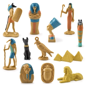 Altägyptische Zivilisation Miniaturfiguren Pyramide Sphinx Anubis Mumienkiste Pharao Bastet Modell Für Kinder Bildung Heimdekoration