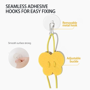 Hanging cat toy set with seamless adhesive hook, elastic rope and yellow butterfly adjustment