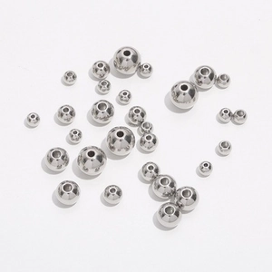 Polished 304 stainless steel beads for jewelry making with high-shine silver finish