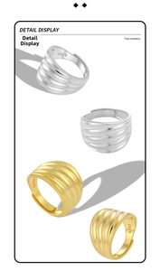 Detailed close-up showing the S925 hallmark on the matte wavy multilayer silver ring