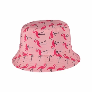 Pink flamingo print reversible bucket hat for summer sun protection and daily fashion wear