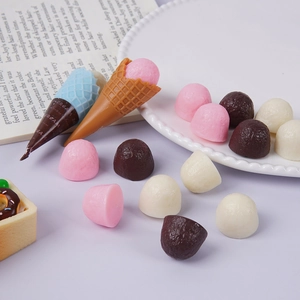 Realistic 2cm miniature ice cream and chocolate ball models for DIY dessert decoration