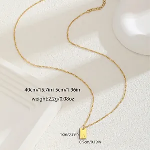Collier minimaliste en acier inoxydable doré avec pendentif initiale A et chaîne 40cm