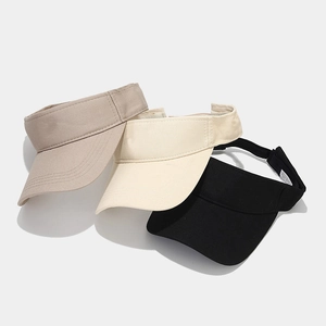 Unisex sports sun visor hat in khaki, beige and black colors for outdoor activities