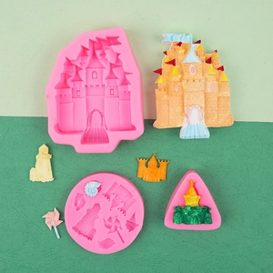 Castle and seashell silicone molds for DIY chocolate cake fondant and baking decoration