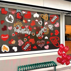 Valentinstag Herz Fensteraufkleber mit Love Text für romantische Glasdekoration im Shop