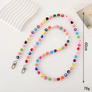 Chaîne de perles numérotées de billard 60cm pour téléphones et sacs avec crochets en métal