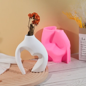 Molde de silicona nórdico minimalista para jarrones de arte curvos y centros de mesa de boda