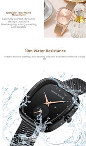 Detail der Hannah Martin Damenuhr mit Milanaise-Armband und 30m wasserdichtem Kennzeichen
