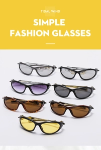 Detailed collection of Y2K cycling sunglasses in various lens colors and cat-eye frames