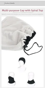 Detail of multi-use fleece neck warmer with adjustable drawstring for outdoor cycling