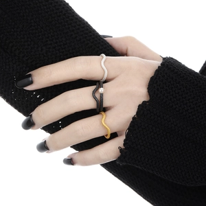 Irregular wavy texture S925 silver rings set with pearls in gold silver and black
