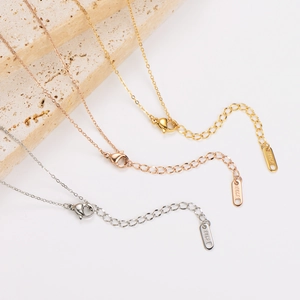 Bow necklace extension chains in gold, rose gold and silver finish with 18KGP mark