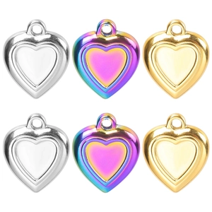 Heart Pendant Stainless Steel 18K Gold Plated DIY Jewelry Making Charms Polished Small Heart For Necklace Bracelet Women