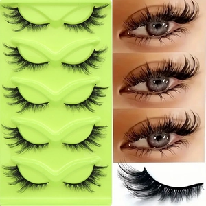 False Eyelashes 3D Synthetic Fiber Thick Crisscross Fox Eye Cat Eye Effect Long Winged End Natural Soft Makeup Beauty