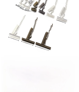 Iron ribbon end crimps with lobster clasps and extension chain set in various sizes