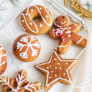 Christmas Gingerbread Style Hanging Ornaments Lightweight Foam Snowflake Star Donut Festive Tree Decor Winter Holiday