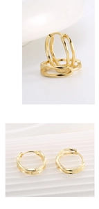 Detailed view of 14K gold plated S925 silver twisted hoop earrings with woven texture