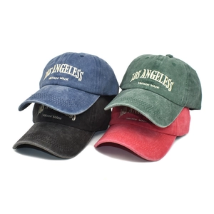 Los Angeles Embroidery Baseball Cap Washed Cotton Distressed Vintage Dad Hat Outdoor Sun Protection Adjustable Unisex