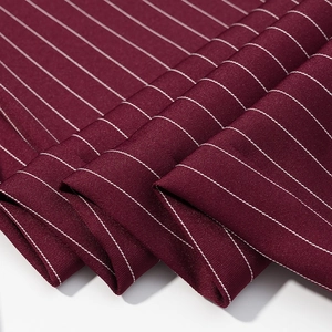 Burgundy pinstripe suit set for women featuring luxury fabric and oversized blazer design