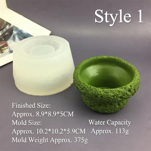DIY silicone mold for rock texture candle jars and cement flower pots in Nordic style