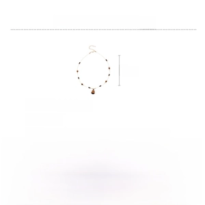 Tiger eye stone beaded necklace with gourd pendant detail and 48cm adjustable chain