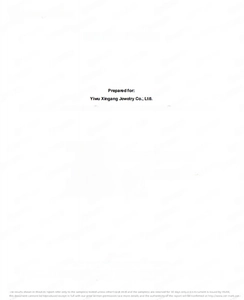 Official quality inspection report for stainless steel rings models XG238 and 531-538