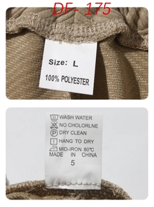 Détail de l'étiquette d'entretien et de taille du sweat à capuche 100% polyester pour hommes