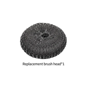 Macro detail of the durable stainless steel wire mesh replacement head for kitchen brushes