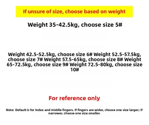 Size guide for triple layered 18K gold ring based on weight in kg and ring size