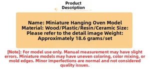 Detailed specs of miniature hanging stove fireplace made of wood resin and terracotta