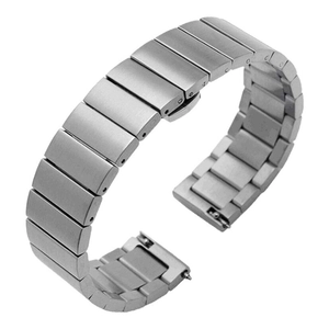 Silver stainless steel watch band with classic link design for Huawei Watch 5 and 4 Pro