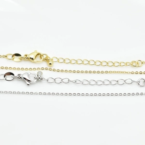 18k gold and silver plated cable chain necklaces with lobster clasps and extenders