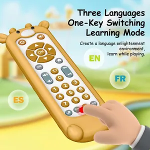 Giraffe educational TV remote control toy with multi-language music and buttons