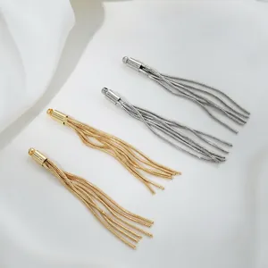 14K gold plated snake chain tassel pendants in gold and silver for jewelry making